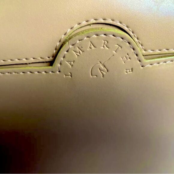 Lamarthe Beige Leather Satchel Handbag - Picture 3 of 12